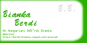 bianka berdi business card